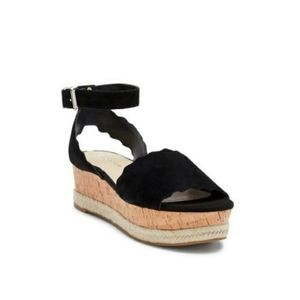 Marc Fisher Faitful Black cork platform heels